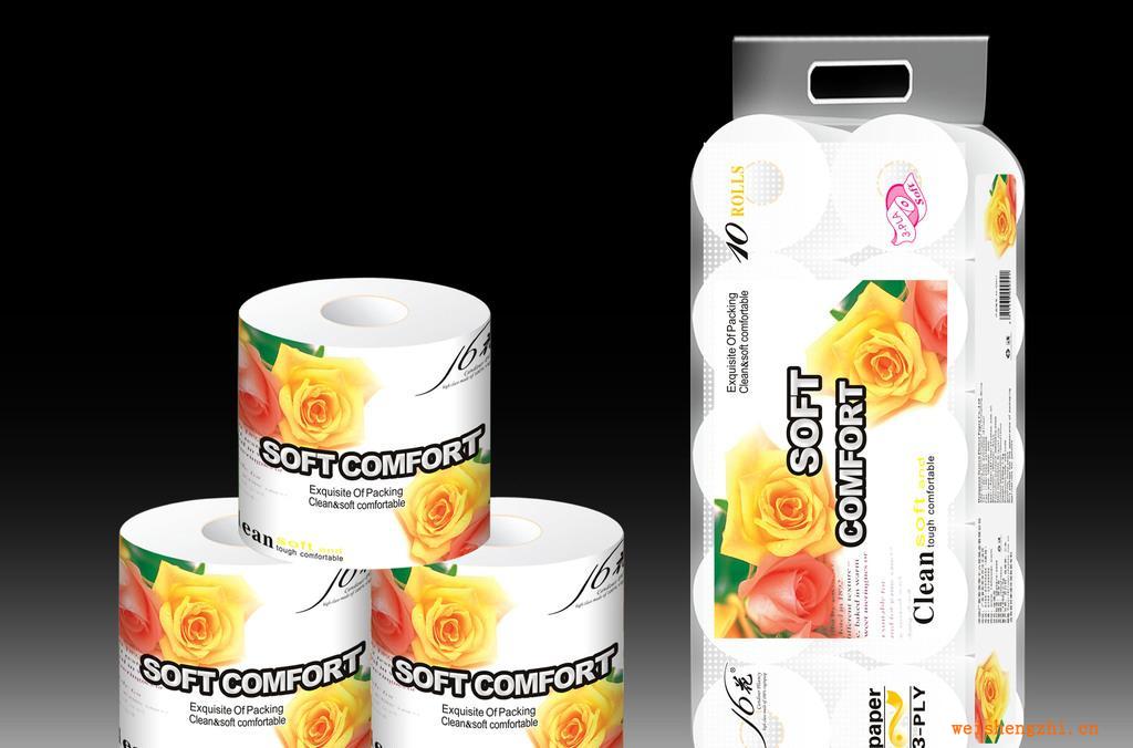 廠家直銷玫瑰花卷筒紙生活用紙衛生紙紙巾