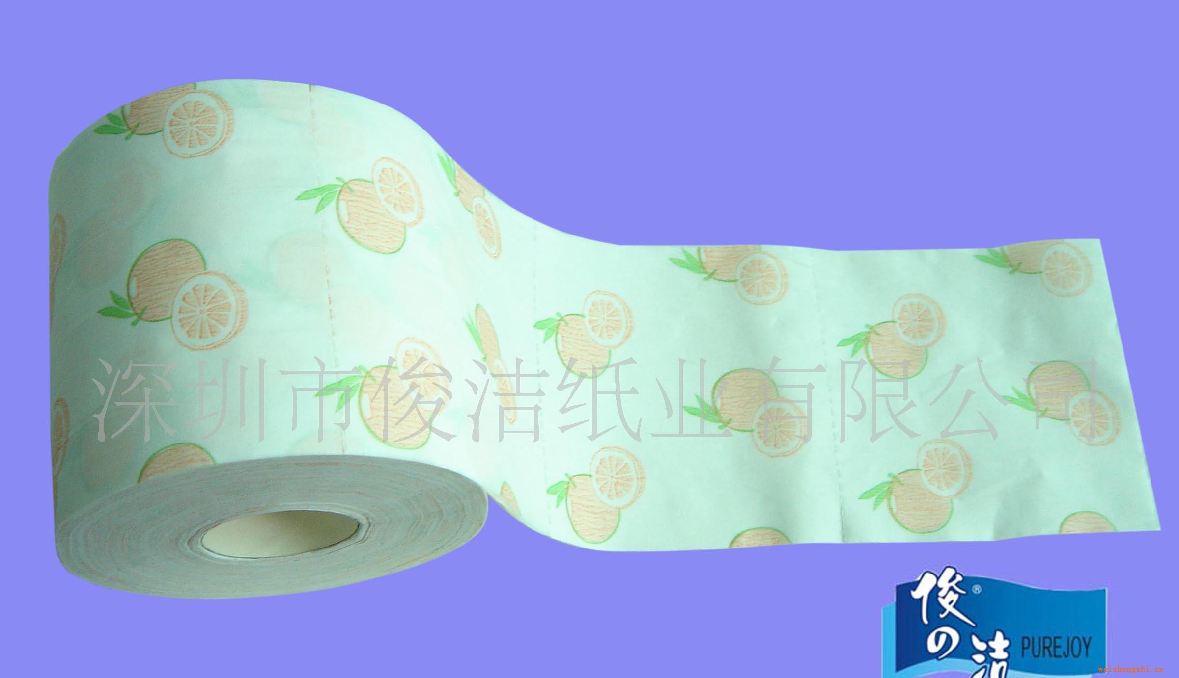 供應兩色印刷衛生卷紙，廁紙，小卷紙，小盤紙，大卷紙