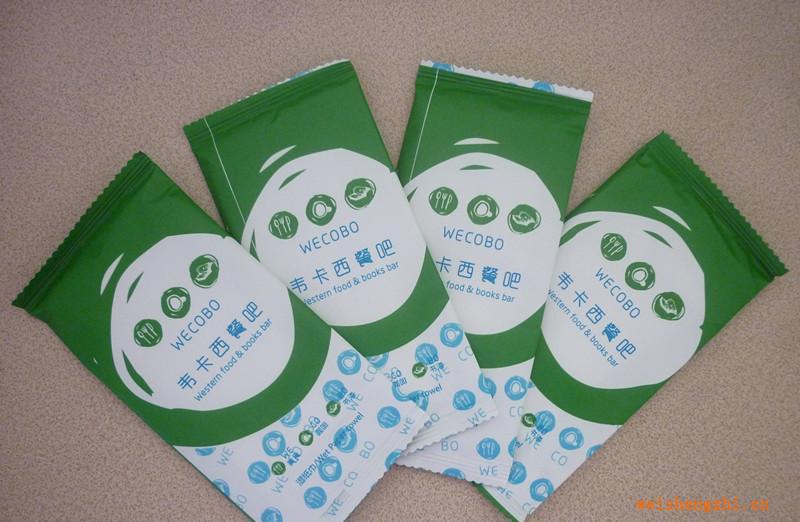【生產廠家】廣告濕紙巾/單片濕紙巾/餐飲一次性濕紙巾